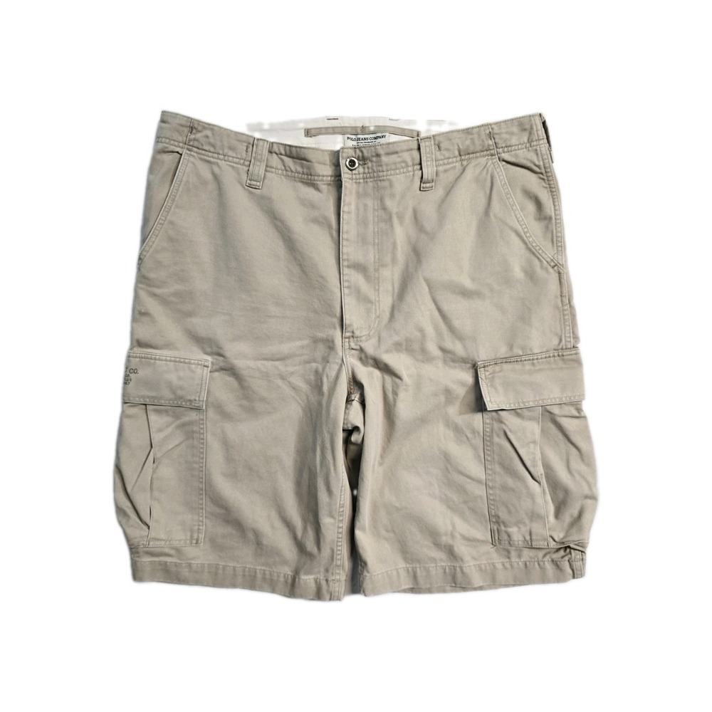 polo jeans company Ralph Lauren Men's Cargo Shorts 40 Beige Y2K - Picture 1 of 3